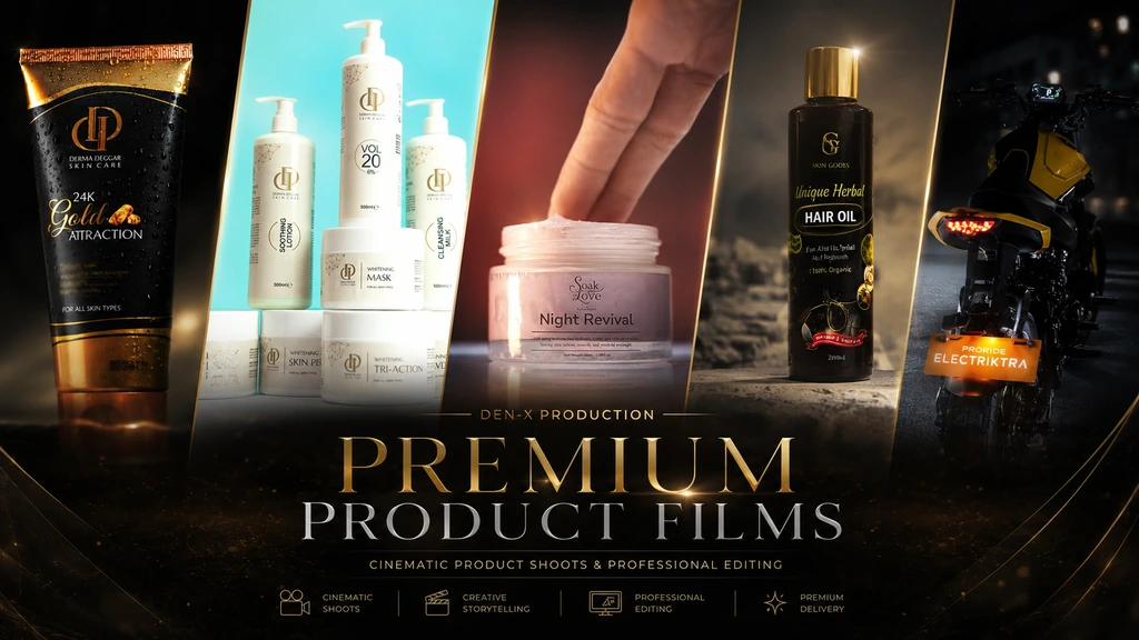 Premium Product Films cinematic product shoots and professional editing by DEN-X Production
