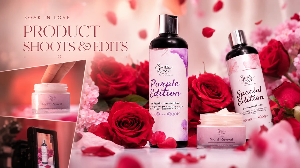 Soak In Love product shoots and professional video editing by DEN-X Production